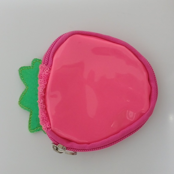 NWOT Claire's neon shiny ✨️ strawberry 🍓 wallet for girls from 5-12 years old. - Picture 5 of 9